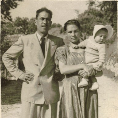 Guido Germano and wife Anna with son. Calascio circa 1950.